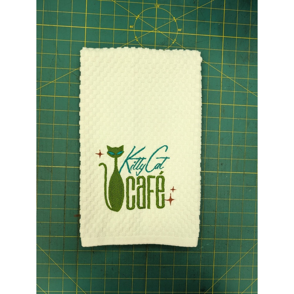 Kitty Cat Cafe Retro Mid Century Modern Atomic Kitchen Bath Hand Bar Towel